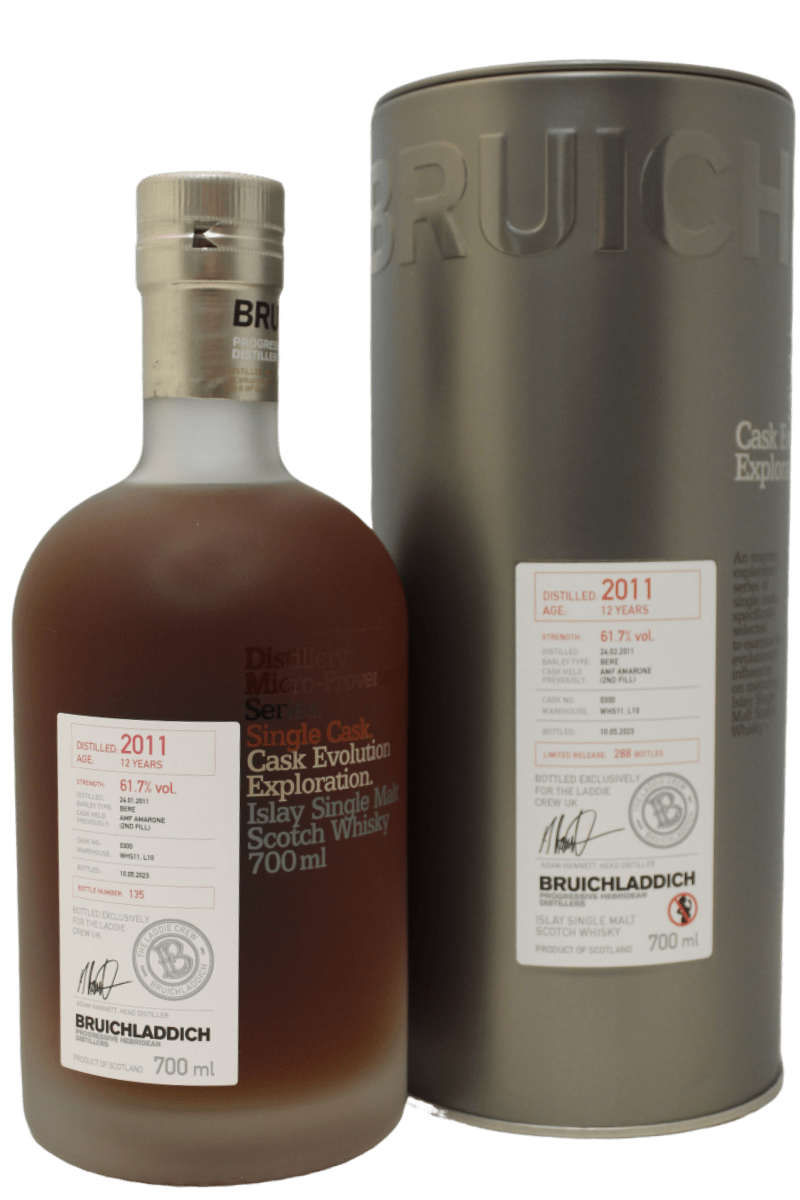 Bruichladdich Distillery Micro-Provenance Series - Vintage 2011 - 12 Year Old - Amarone - # Cask 0300 - Single Malt Scotch Whisky